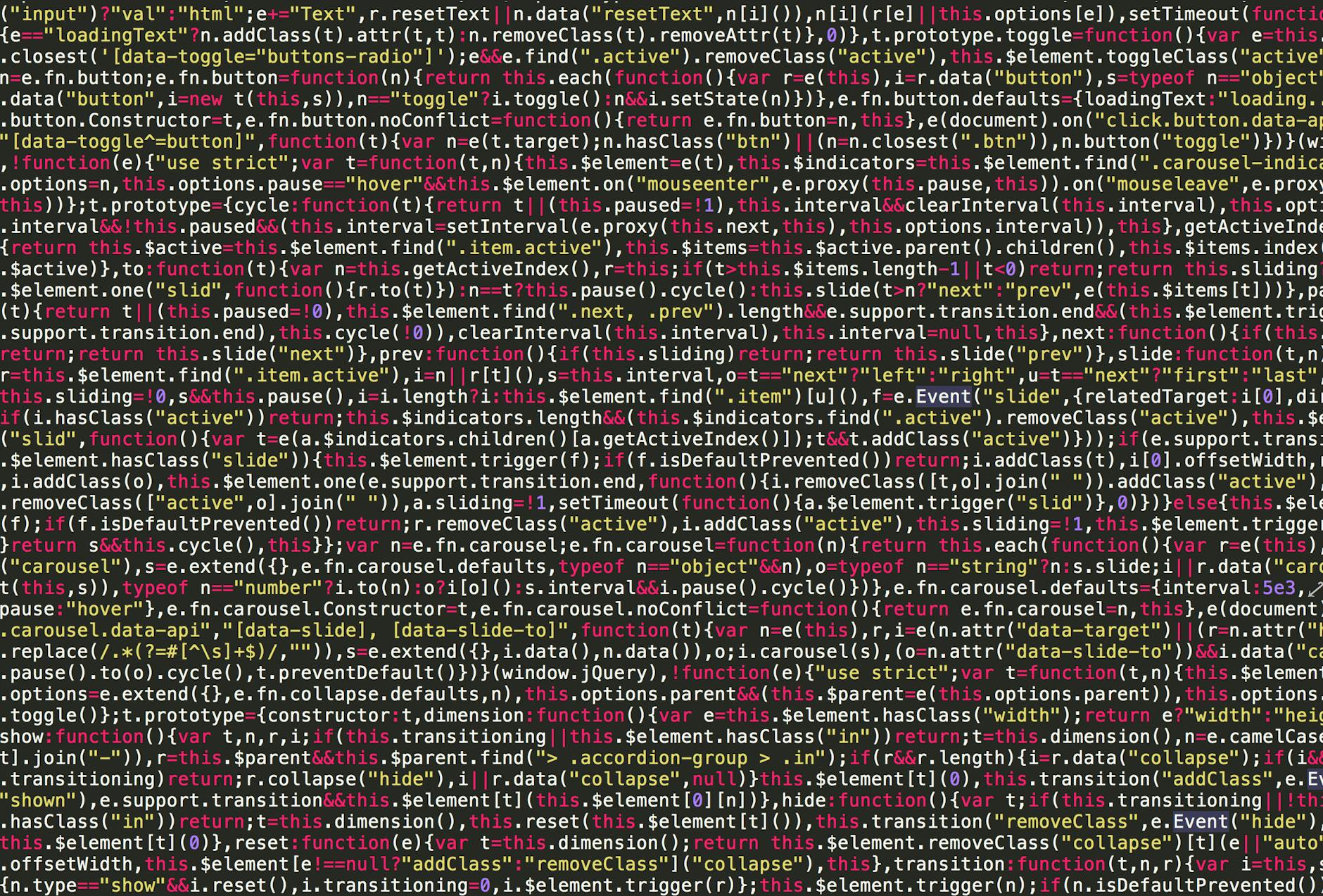 Kolorowy kod JavaScript na monitorze komputera